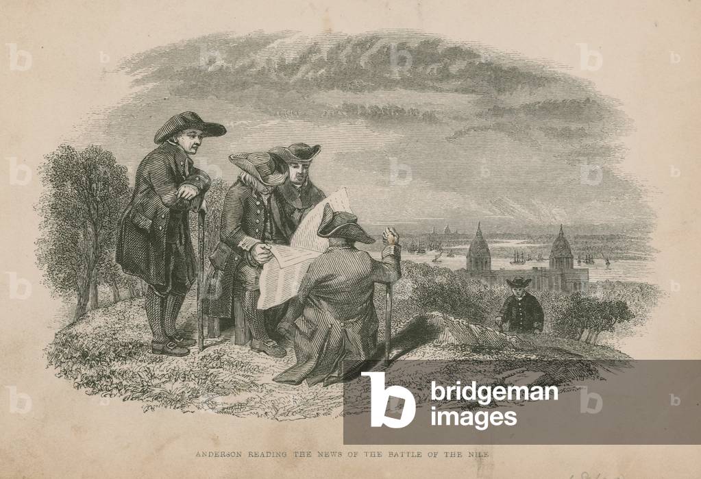 Anderson reading the news of the Battle of the Nile; illustration from Poor Jack by Frederick Marryat (engraving)