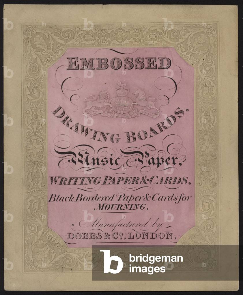 Advertisement for Dobbs & Co paper and cards (colour litho)