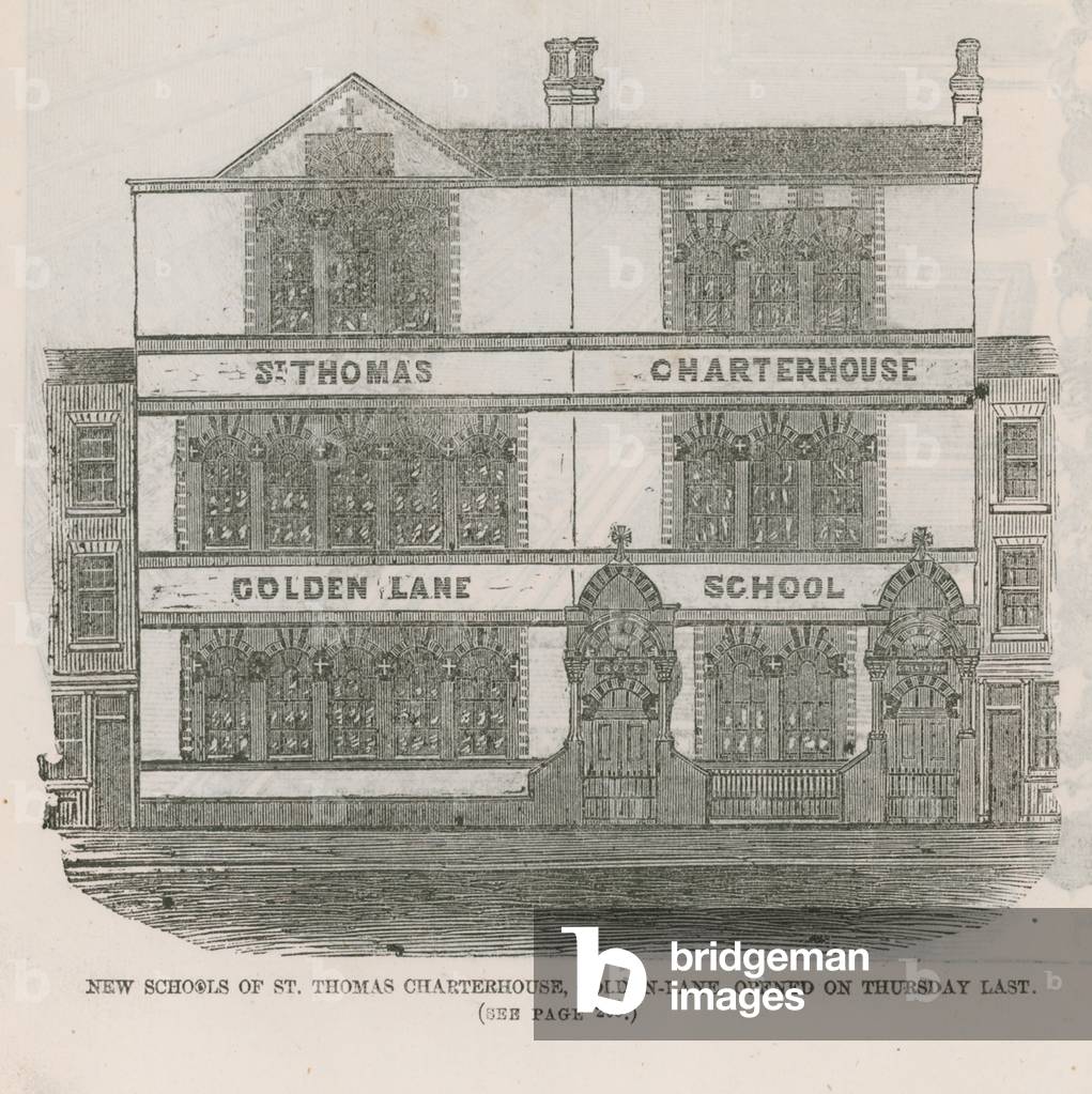 New schools of St Thomas Charterhouse (engraving)