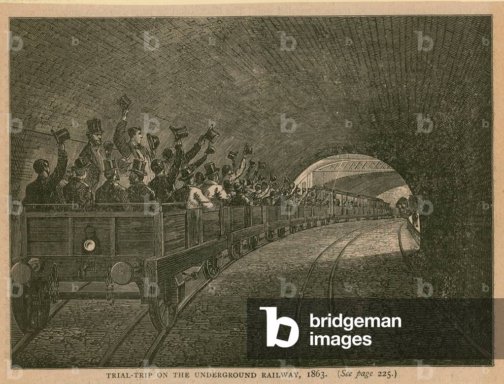 Trial trip on the Underground Railway (engraving)