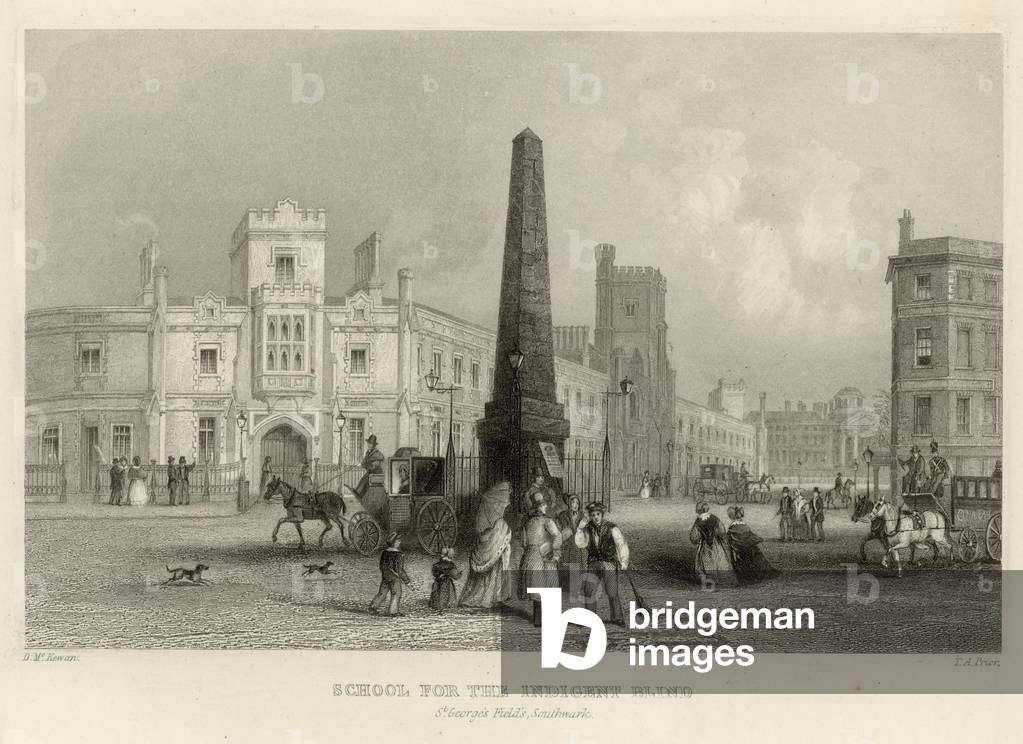 School for the indigent blind (engraving)
