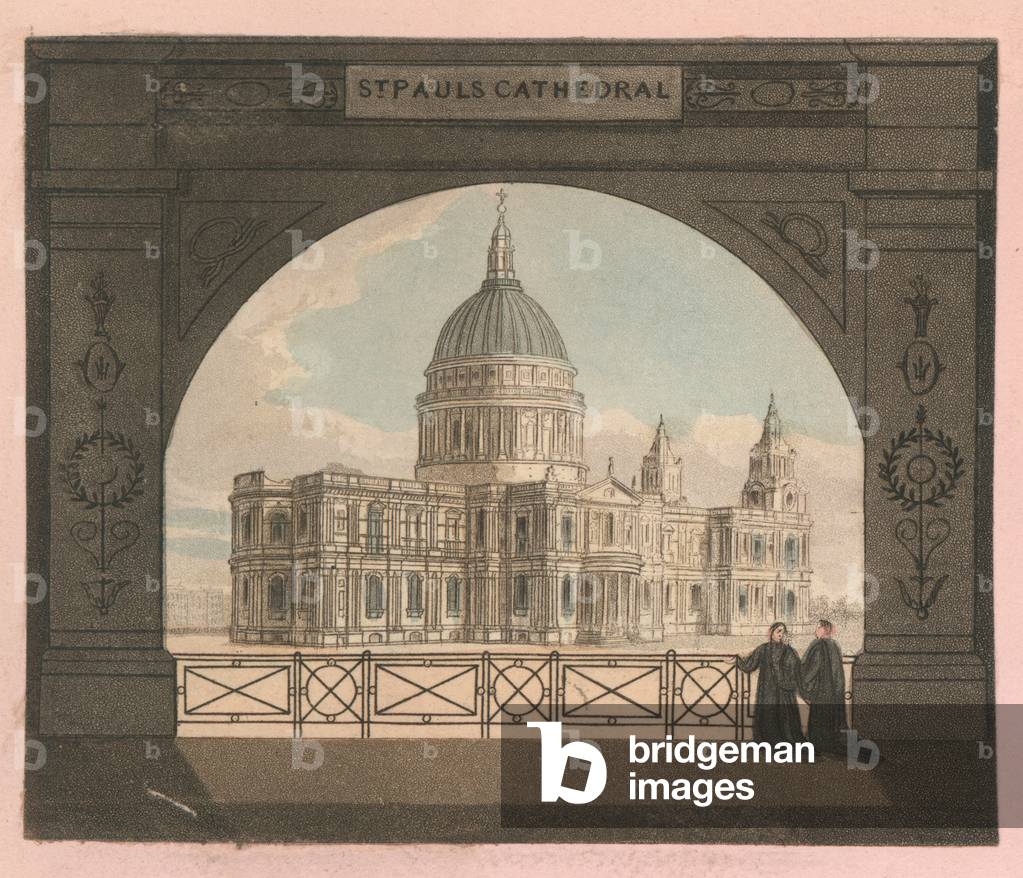 St Paul's Cathedral (coloured engraving)