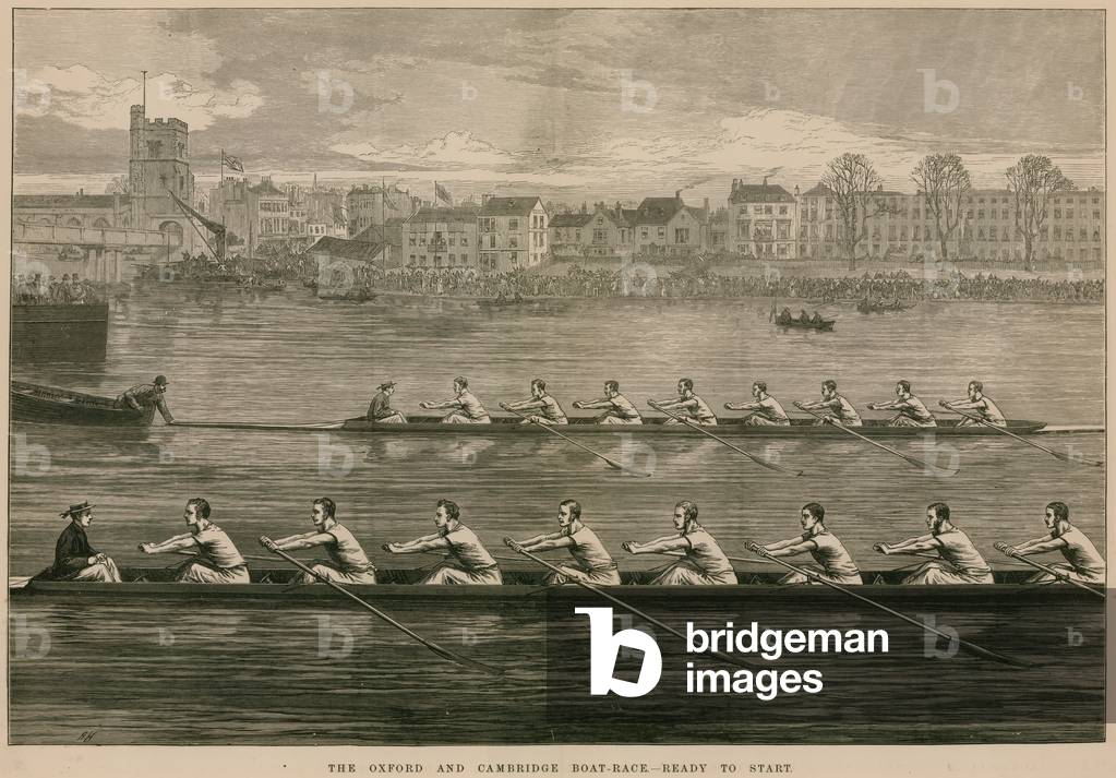 The Oxford and Cambridge Boat Race - ready to start (engraving)
