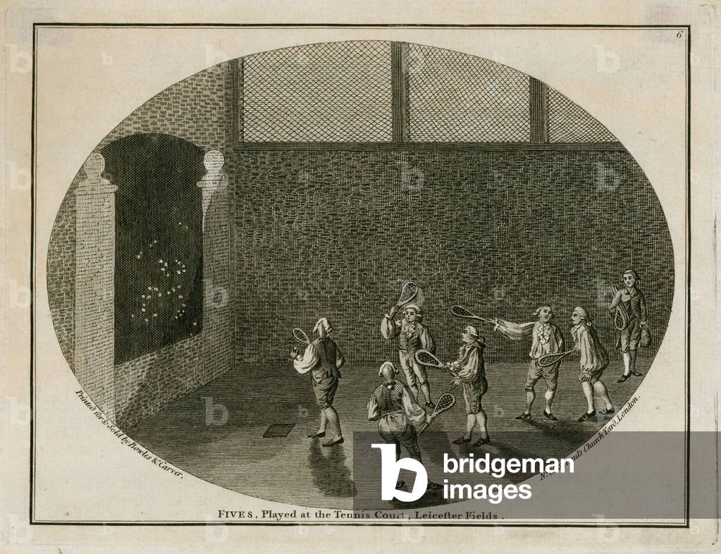 Fives, played at the Tennis Court, Leicester Fields (engraving)