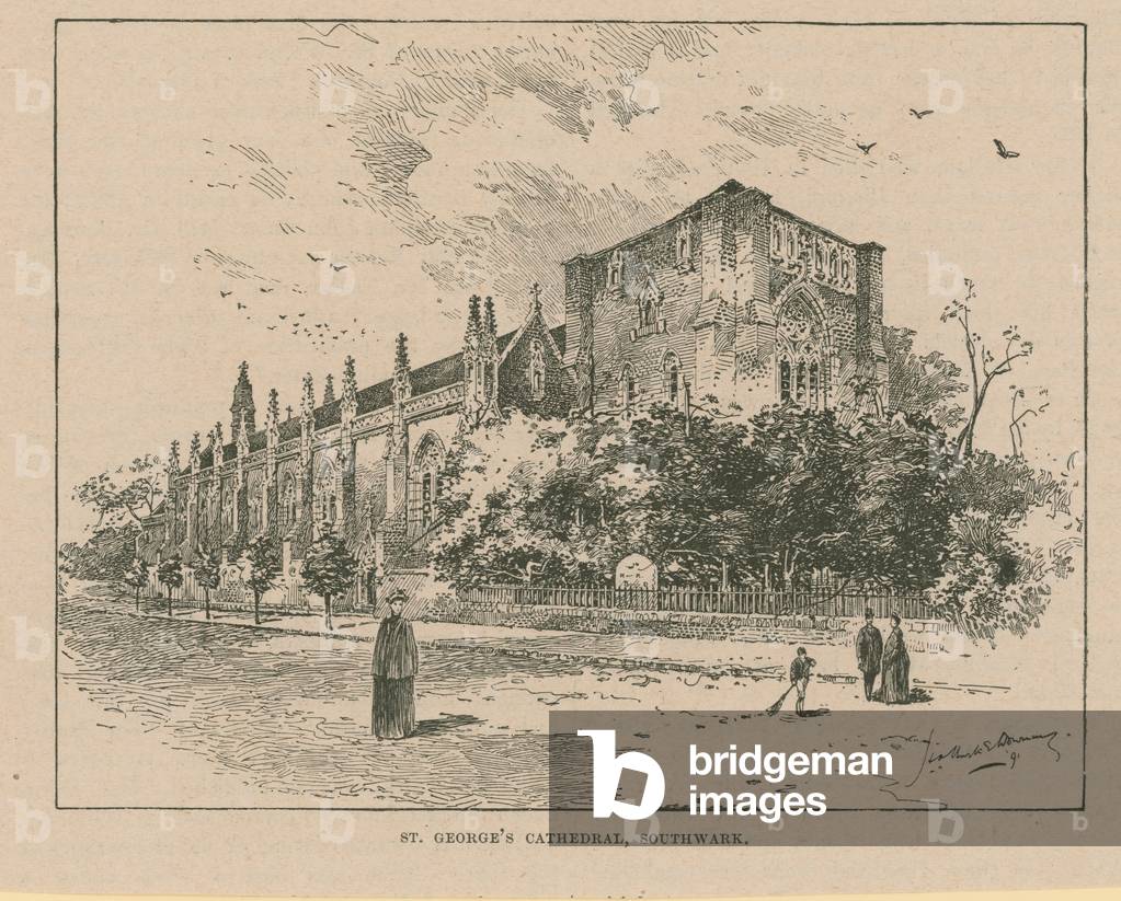 St George's Cathedral in Southwark (engraving)