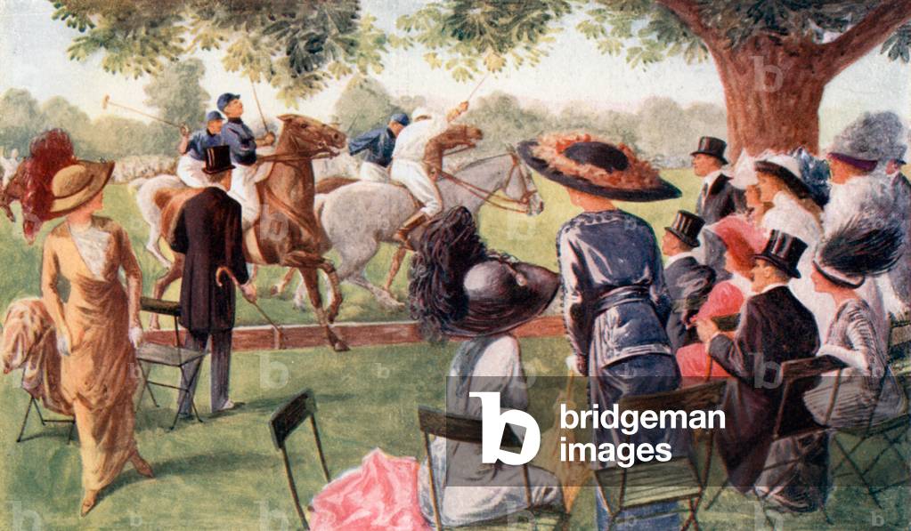Polo at Ranelagh (colour litho)