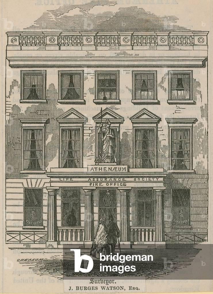 Athenaeum Life Assurance Society, Fire Office, London (engraving)