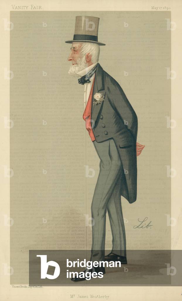 Mr James Weatherby, 17  May 1890, Vanity Fair cartoon (colour litho)
