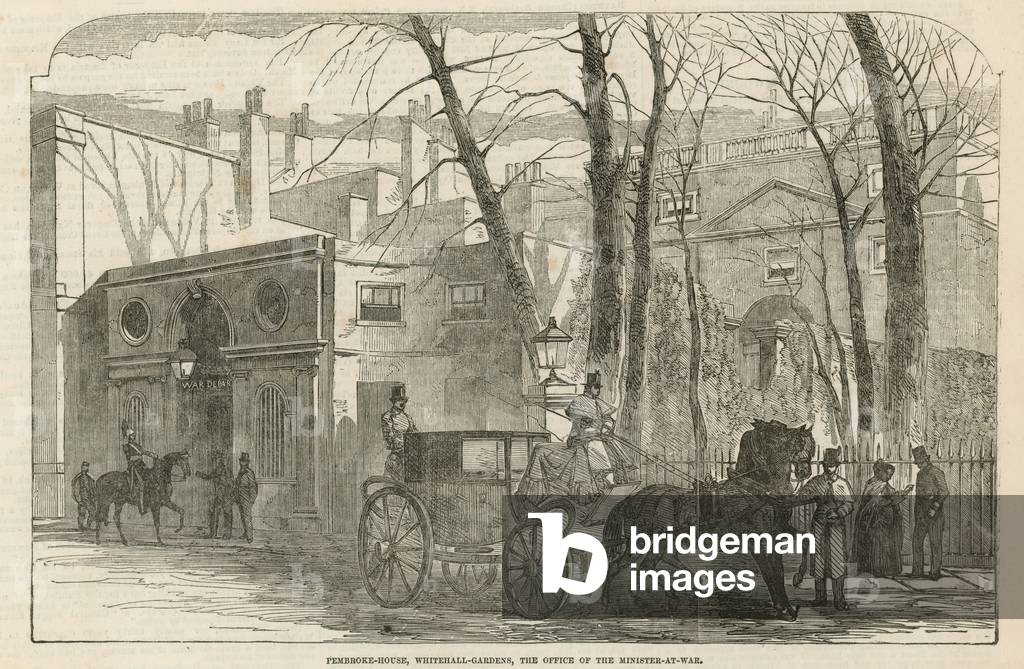 Pembroke House in Whitehall Gardens (engraving)
