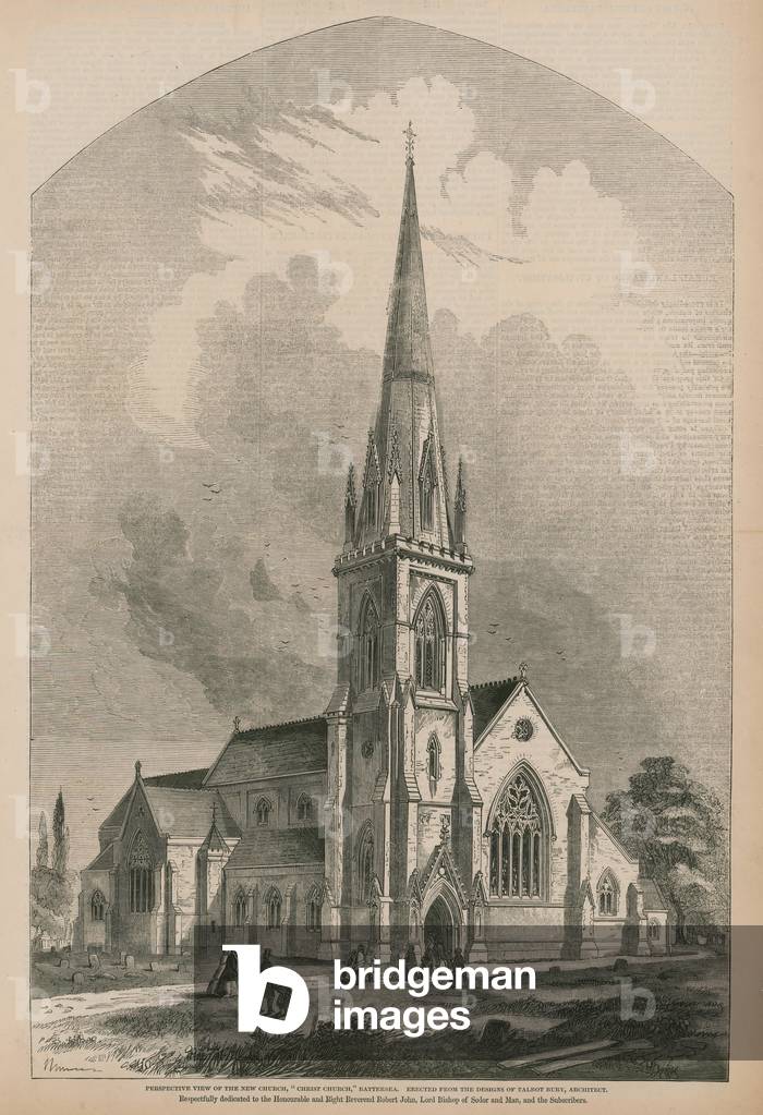 Perspective view of Christ Church (engraving)