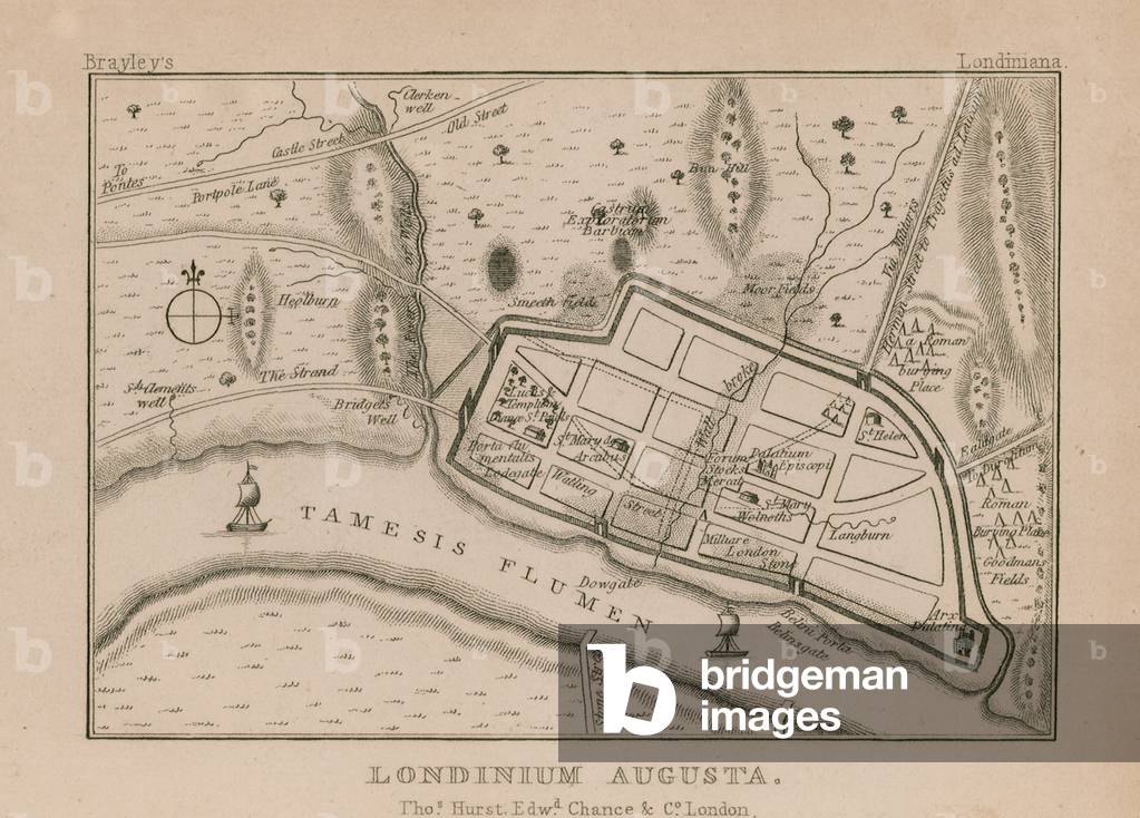 Map of Roman London (engraving)