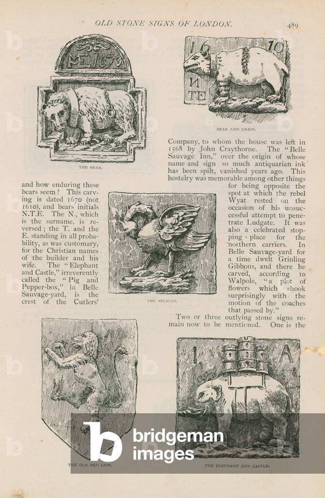 Old Stone Signs of London (engraving)