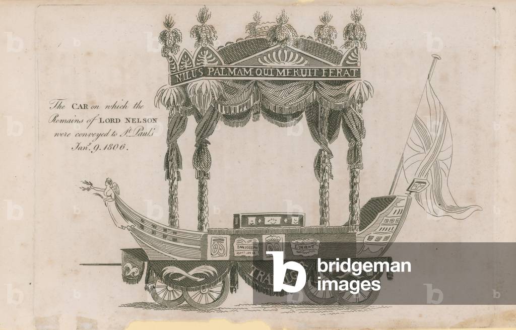 The car on which the remains of Lord Nelson were conveyed to St Paul's (engraving)