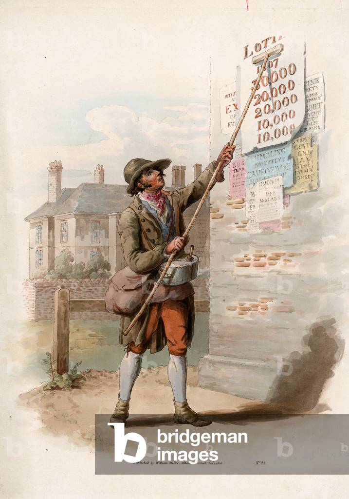 Bill Poster.  Lottery (coloured engraving)