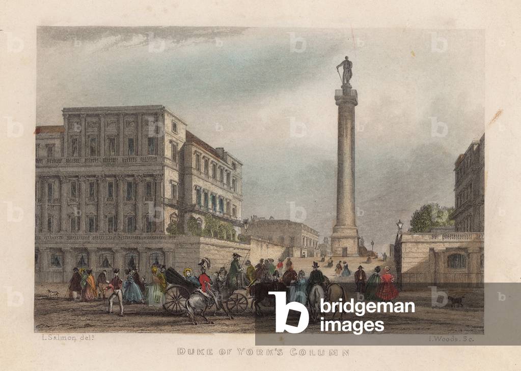 Duke of York's Column, London (coloured engraving)
