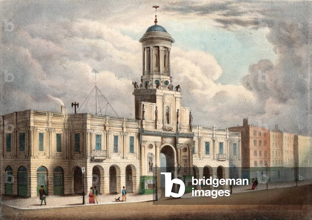 The Royal Exchange, London (coloured engraving)