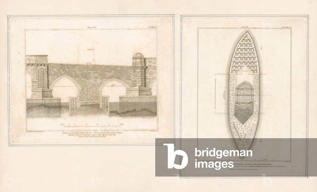 Parts of Old London Bridge (engraving)