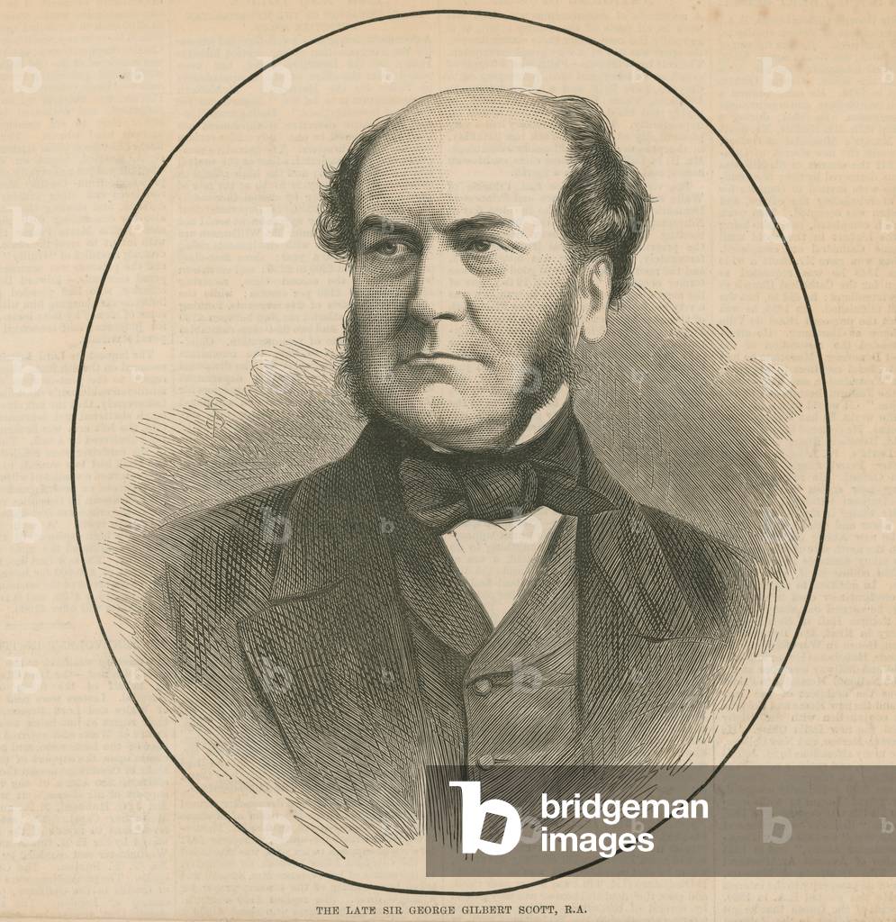 The late Sir George Gilbert Scott, RA, architect (engraving)