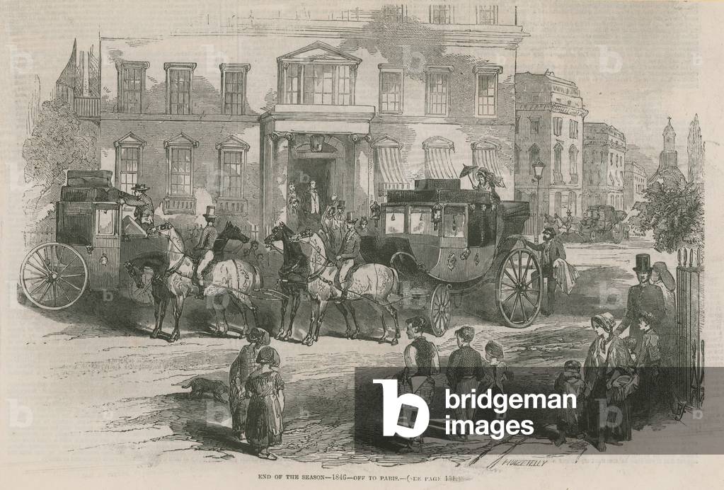 End of the season 1846 - off to Paris (engraving)