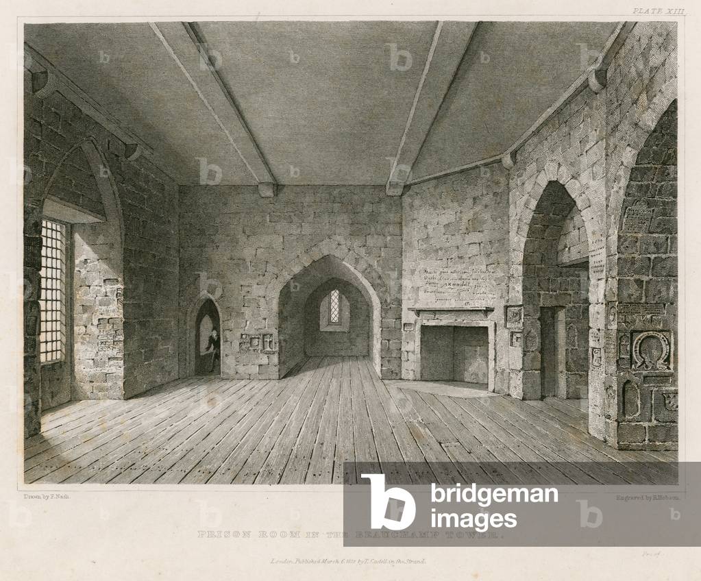 Prison room in the Beauchamp Tower (engraving)