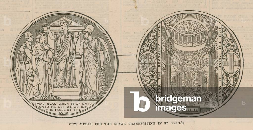 City medal for the Royal Thanksgiving at St Paul's Cathedral, London (engraving)