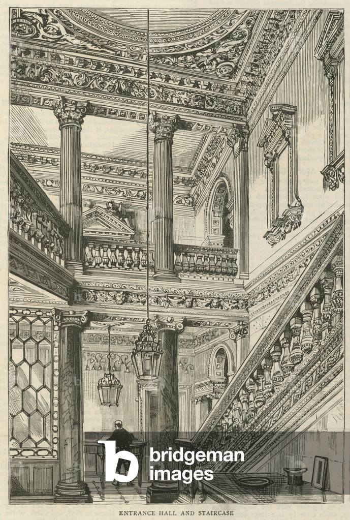 Cowfields, 30 Old Burlington Street: Entrance Hall and Staircase (engraving)