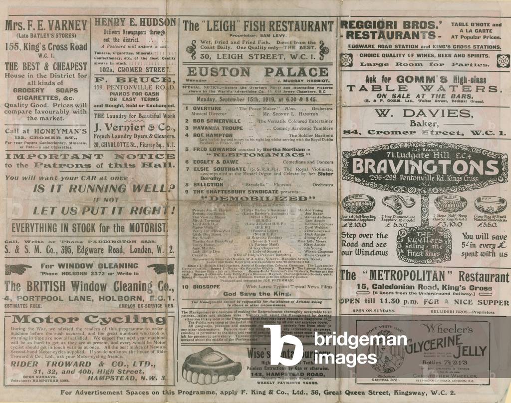 Programme for The Euston (engraving)