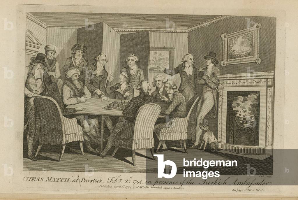 Chess match at Parsloe's (engraving)