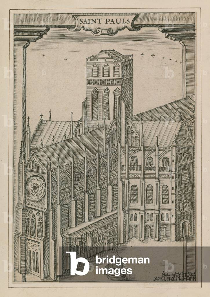 Old St Paul's Cathedral from Speed (engraving)