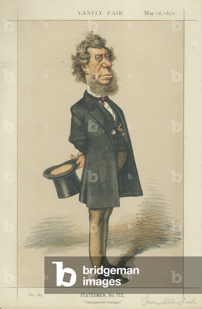 The Hon Hamilton Fish, American Secretary of State for Foreign Affairs (colour litho)