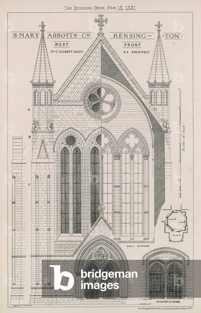 St Mary Abbotts Church, Kensington (engraving)