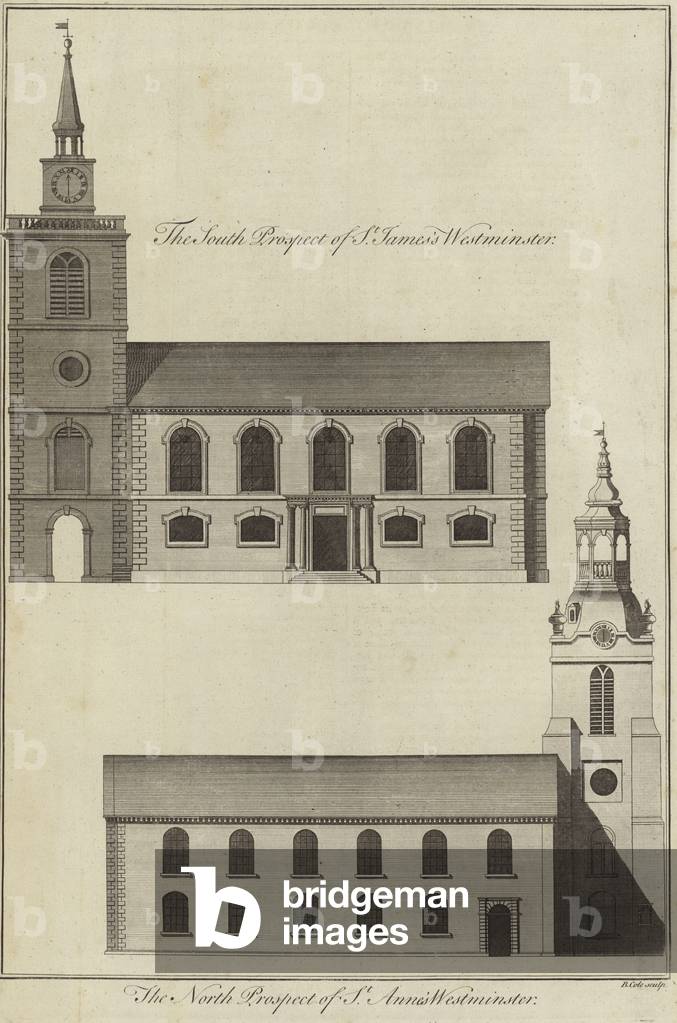 St James's Church and St Anne's Church, Westminster (engraving)
