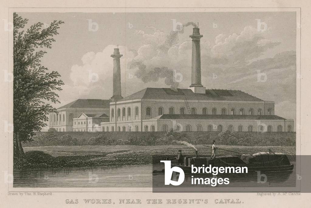 Gas Works near the Regent's Canal, London (engraving)