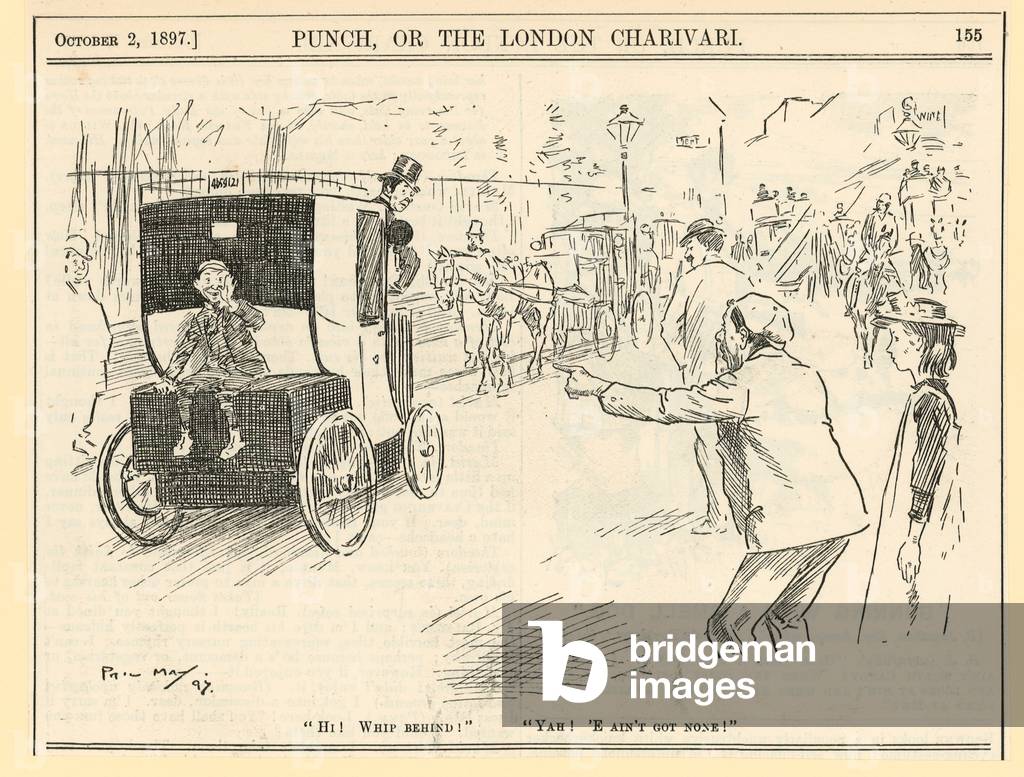 Taxi cabs - Electric, 1897 (engraving)