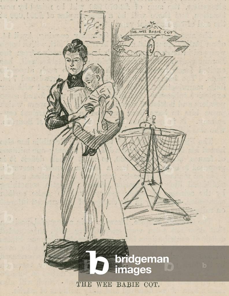 The Ragged School Union Jubilee; The wee babie cot (engraving)