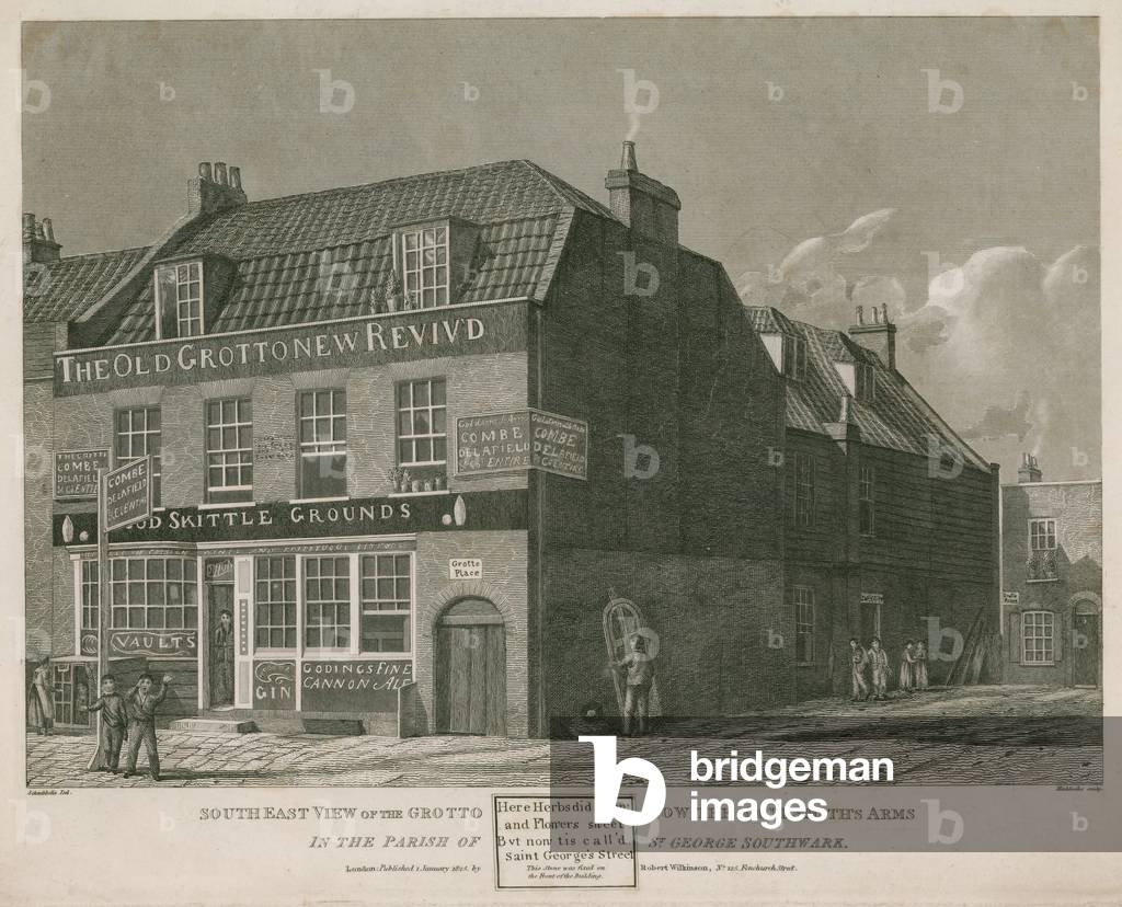 South east view of the Grotto, now the Goldsmith's Arms, in the parish of St George, Southwark (engraving)