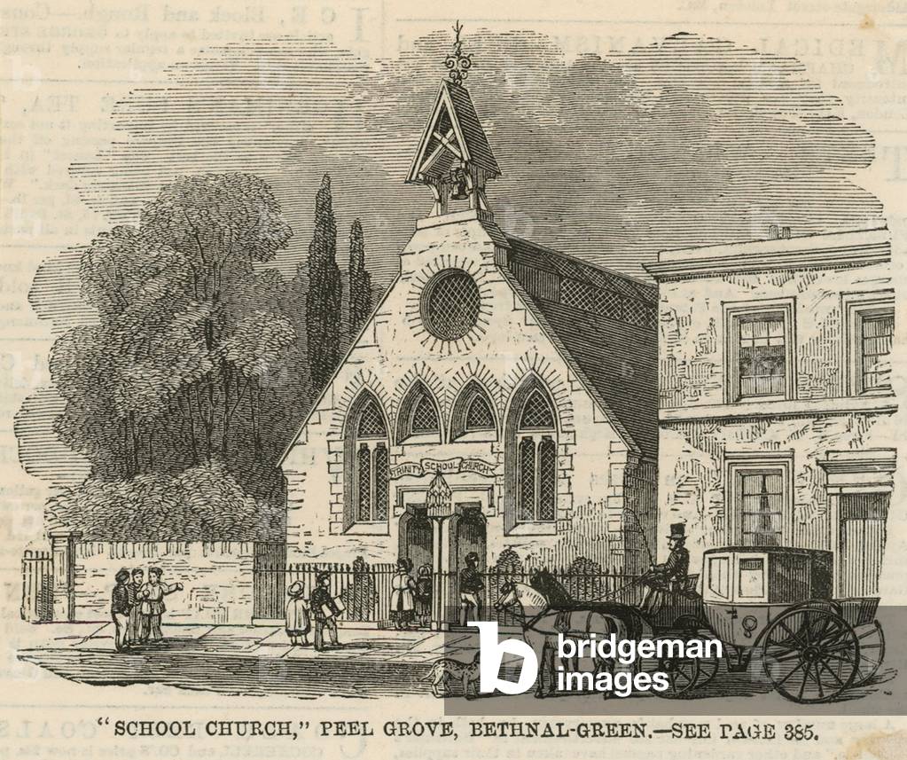 Trinity school church in Bethnal Green (engraving)