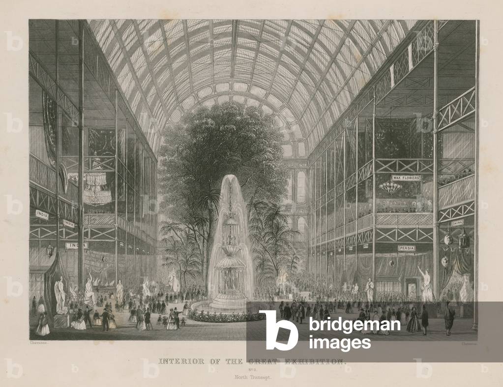 Interior of the Great Exhibition, 1851, North Transept (engraving)