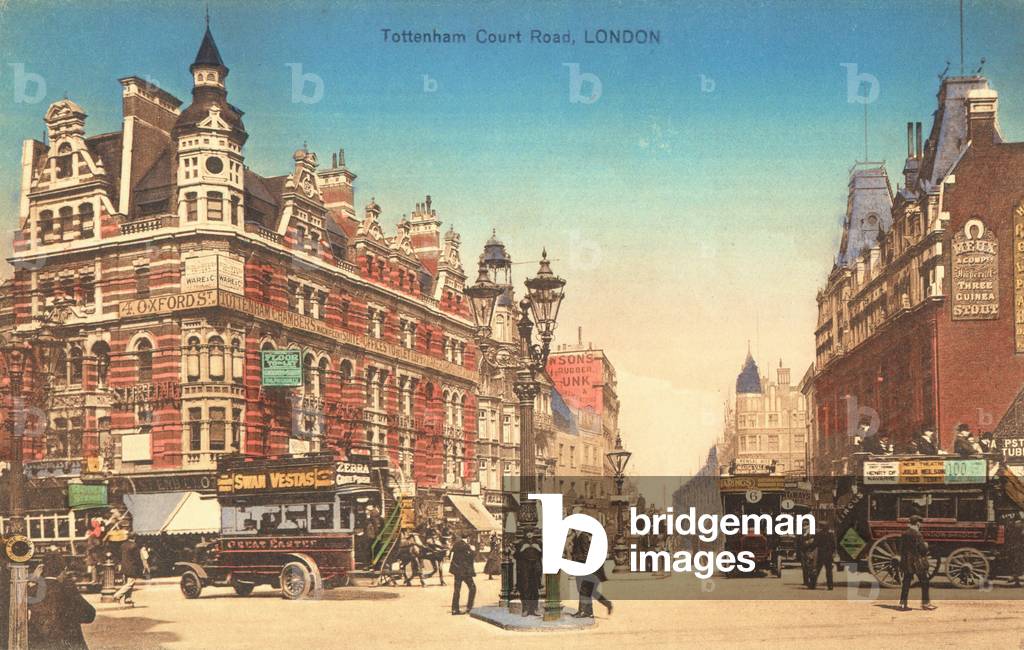 Tottenham Court Road in the West End (b/w photo)
