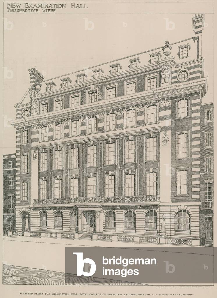 Selected design for the Examination Hall, Royal College of Physicians and Surgeons (engraving)