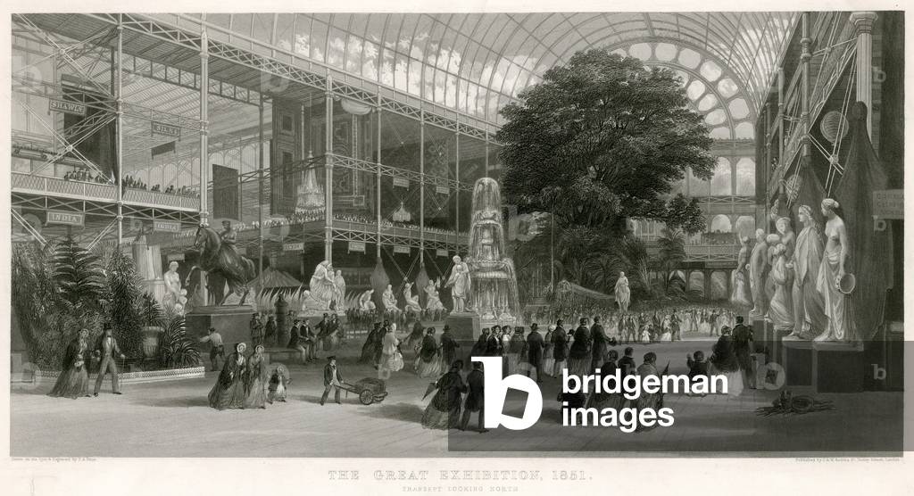 Transept Looking North, Great Exhibition, 1851 (engraving)