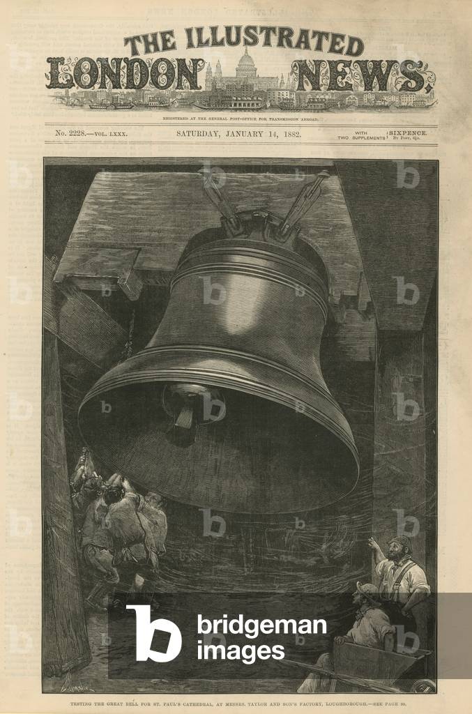 Testing of the great bell for St Paul's Cathedral (engraving)