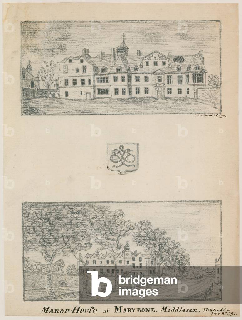 Manor House at Marylebone, London (engraving)