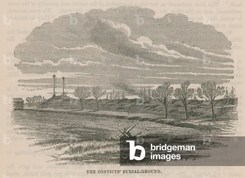 The convicts' burial ground (engraving)
