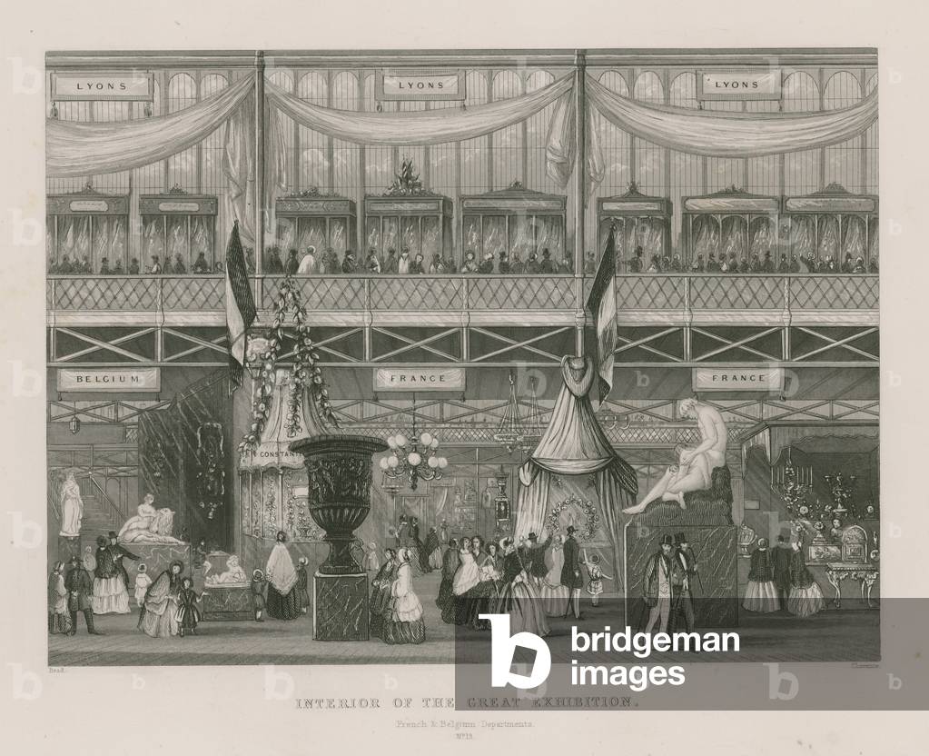 Interior of the Great Exhibition, 1851, French and Belgium Department (engraving)