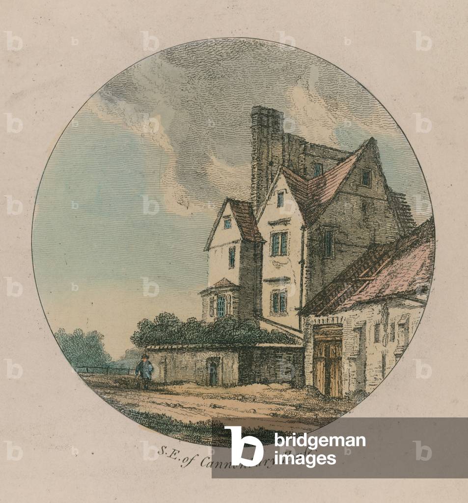 South east of Cannonbury House, Islington (coloured engraving)