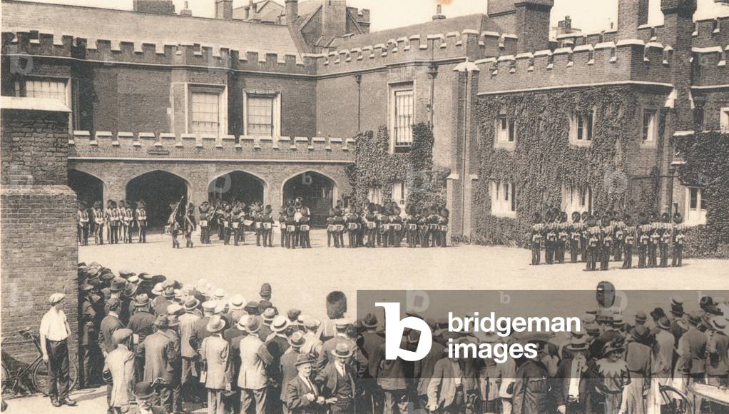 The Guard's Band at St James's Palace (b/w photo)