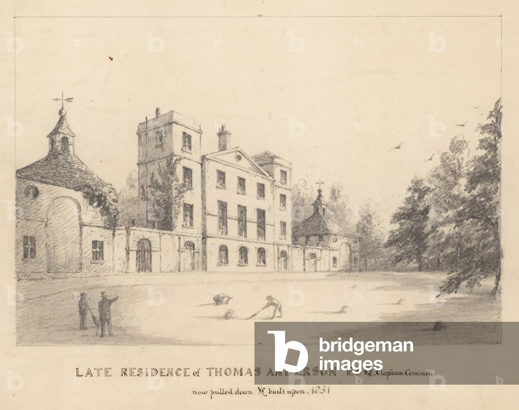 Late residence of Thomas Anderson, Clapham Common, Surrey (pencil on paper)