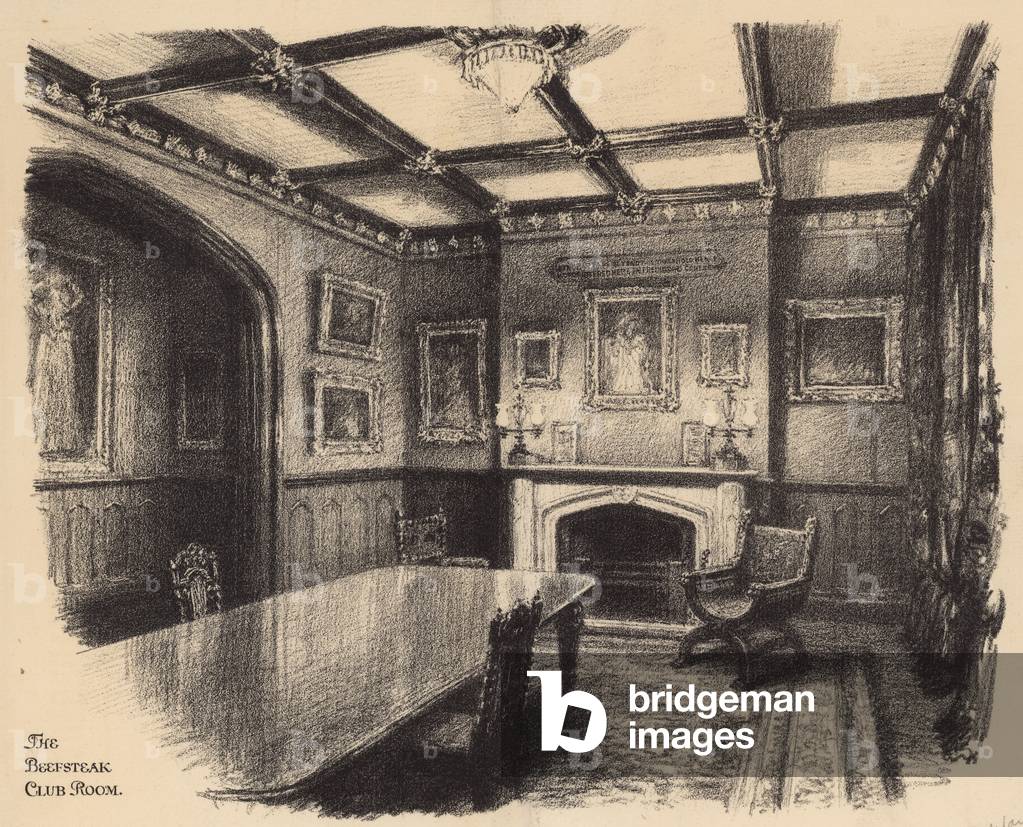 The Beefsteak Club  Room, London, 19th century (engraving)