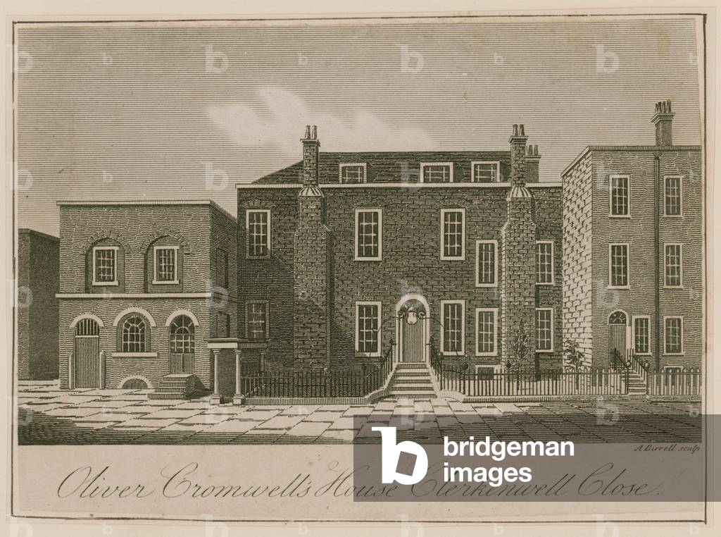 Oliver Cromwell's house, Clerkenwell Close, London (engraving)